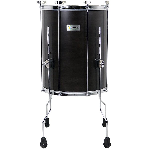 Surdo Luen 18"60cm Guetto Madeira Imbuía Preto c/ Amortecedor