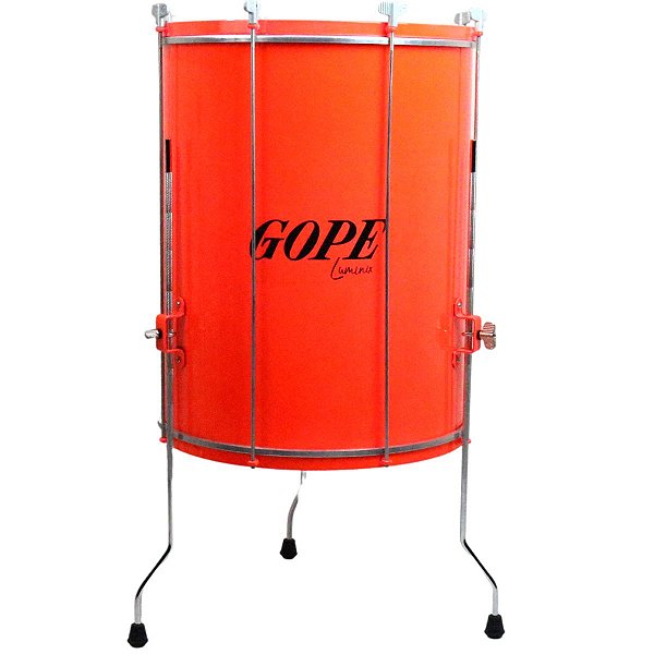 Surdo Gope 18" 60cm Laranja Luminix Alumínio c/ Tripe OUTLET