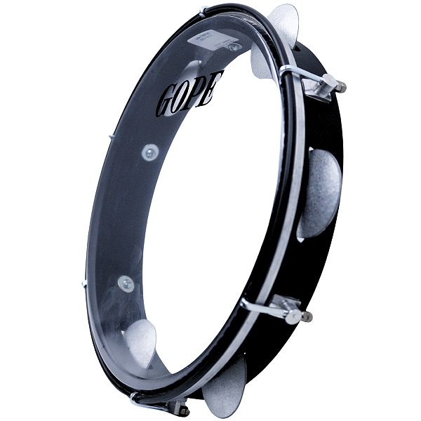 Pandeiro Gope 10" Iniciante Preto Pele Cristal OUTLET