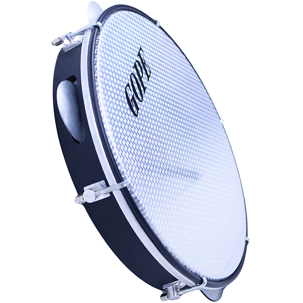 Pandeiro Gope 10" Iniciante Preto Pele Holografica OUTLET