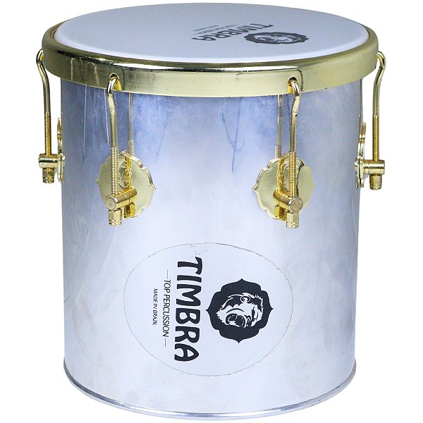 Repique de Mão Timbra 10"30cm Aluminio Aro Dourado OUTLET