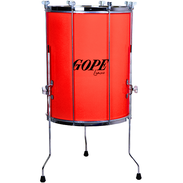 Surdo Gope 18" 60cm Luminix NEON Laranja c/ Tripé Alumínio
