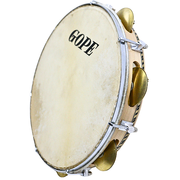 Pandeiro Gope Chorinho 10'' c/ 4 Chuveirinhos Pele Empachada OUTLET