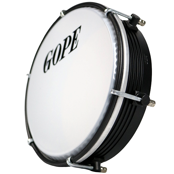 Tamborim Gope 6" Preto Frisado OUTLET