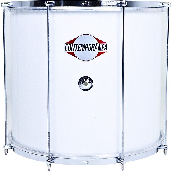 Surdo Contemporânea 18" 40cm Branco Glitter Axé Alumínio