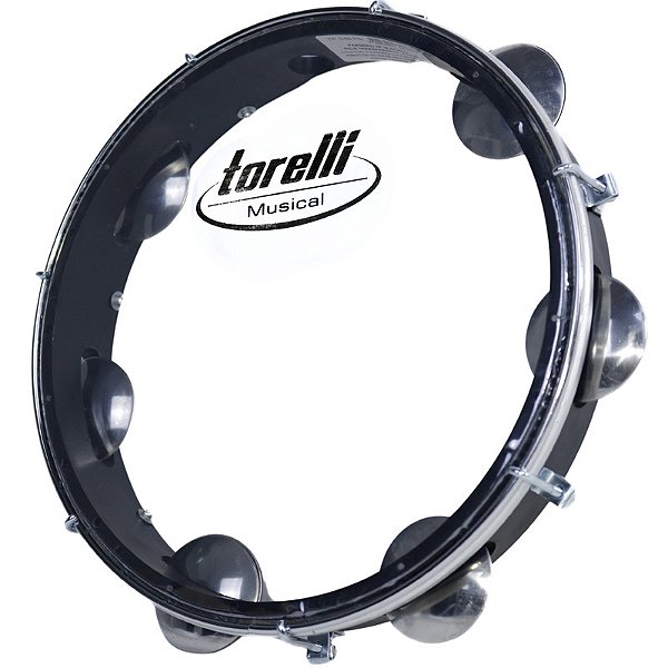Pandeiro Torelli 10" Preto Cristal ABS