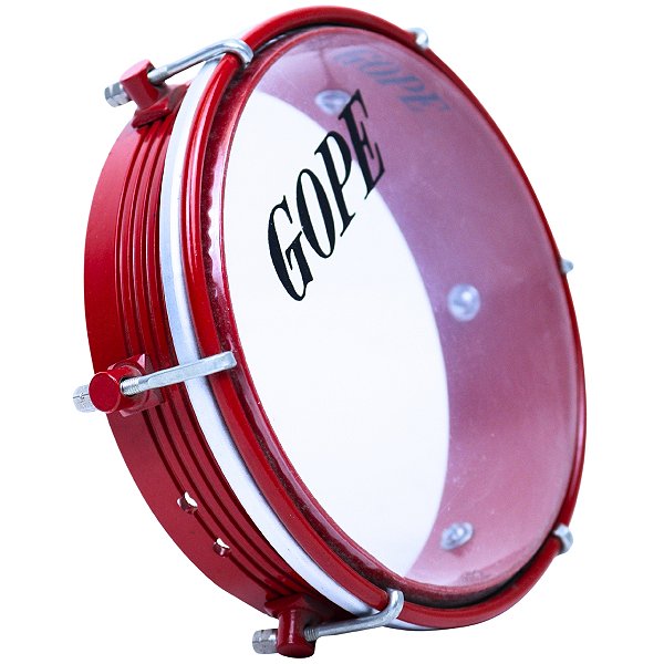 Tamborim Gope 6" Vermelho Cristal OUTLET