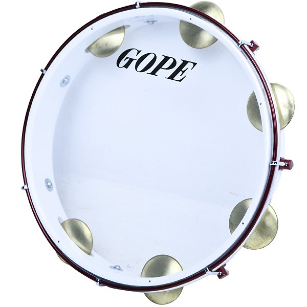 Pandeiro Gope 11" Branco Aro Cereja Super Leve OUTLET