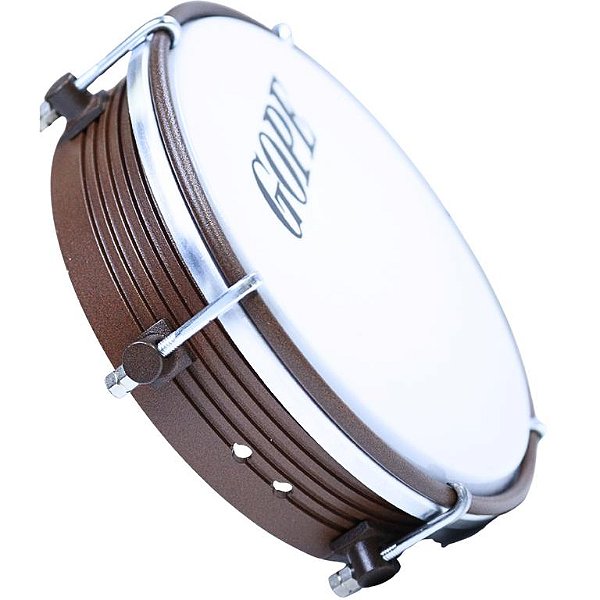Tamborim Gope 6" Melanina Frisado Nylon Alumínio