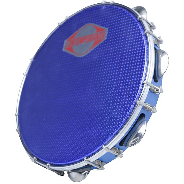 Pandeiro Contemporânea 11" Azul Tarraxa Dupla Holográfica OUTLET