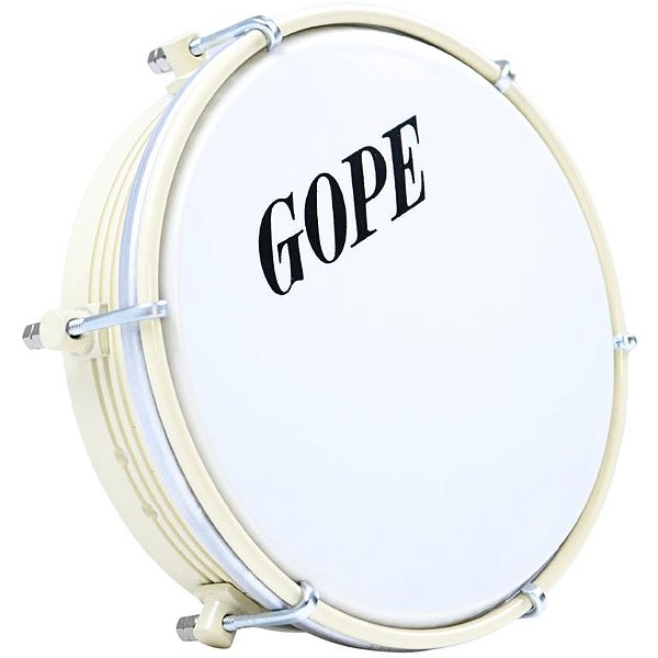 Tamborim Gope 6" Retro Frisado Nylon Alumínio