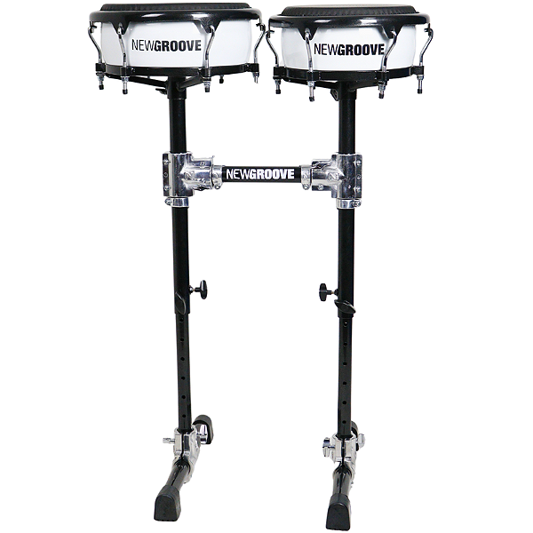 Congas Compactas NewGroove 11.06 e 12.06 Par Branca com Rack Preto OUTLET