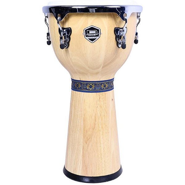 Djembe D-One 12" Natural Couro Rubber Wood