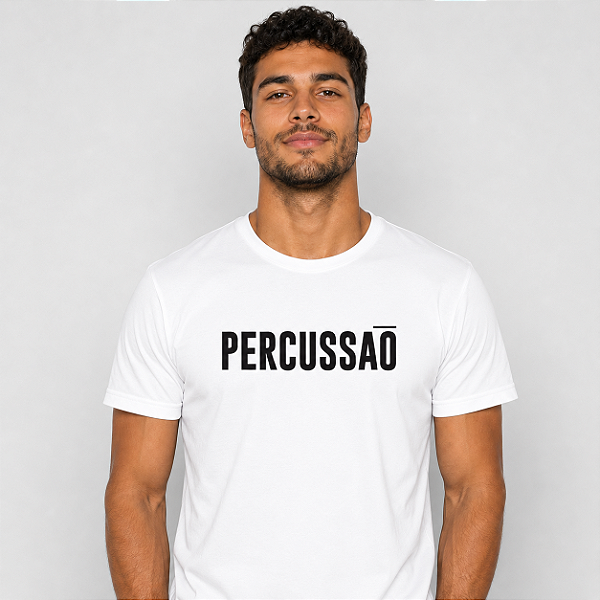 Camiseta Percussão ESSÊNCIA Branca #BoraBatucar