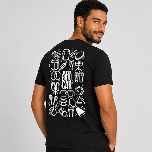 Camiseta Percussão RITMO Preta #BoraBatucar
