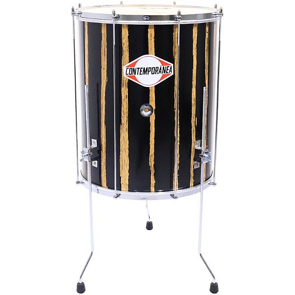 Surdo Contemporânea 18" 55cm Rajado Madeira c/ Tripé Cromado