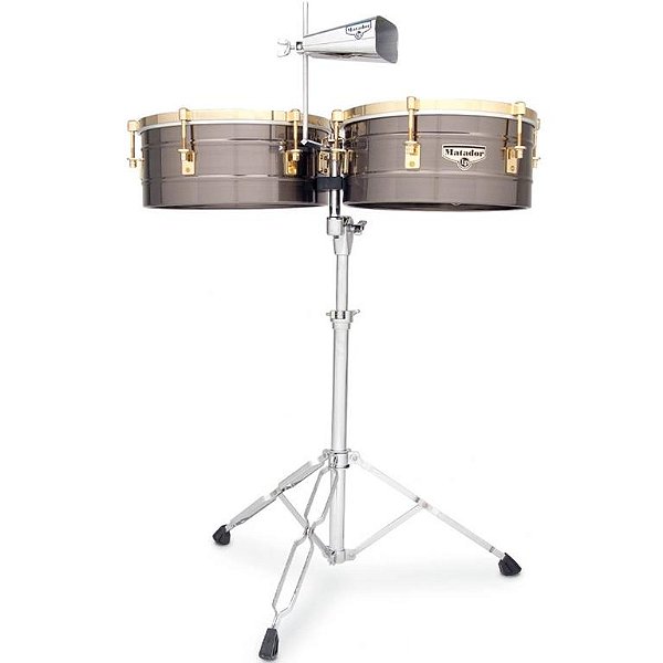 Timbales LP Latin Percussion Matador M257-BNG 14" e 15" c/ Suporte