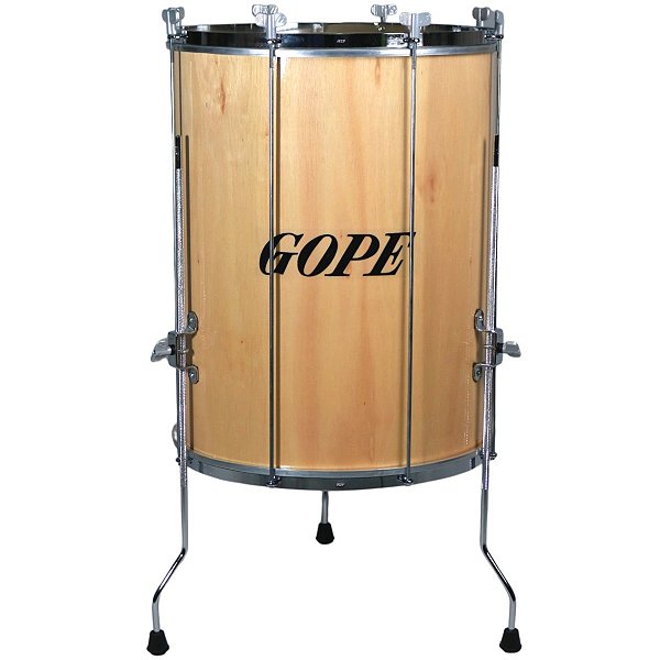 Surdo Gope 18" 60cm Madeira Aro Cromado c/ Tripé