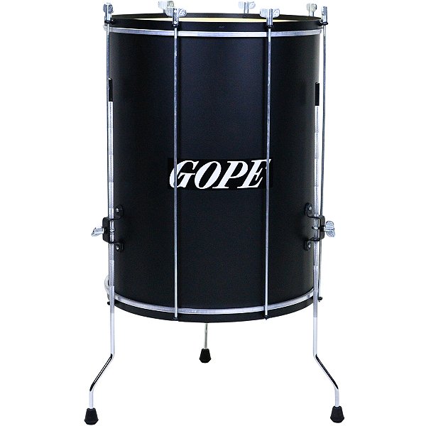 Surdo Gope 18" 60cm Preto c/ Tripé Alumínio