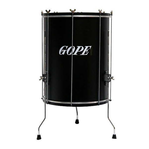 Surdo Gope 18" 60cm Preto c/ Tripé Alumínio