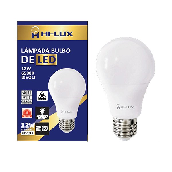 LÂMPADA DE BULBO DE LED 12W 6500K E27
