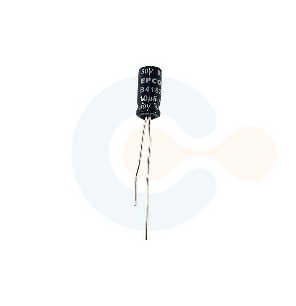 Capacitor Eletrolitico Radial 10uF 50Vcc (Caneca 5mm) - B41821