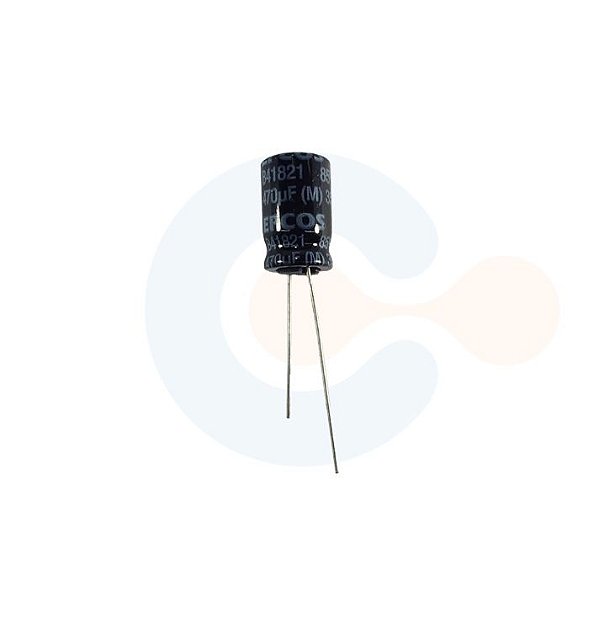 Capacitor Eletrolitico Radial 470uF 35Vcc (Caneca 10mm) - B41821