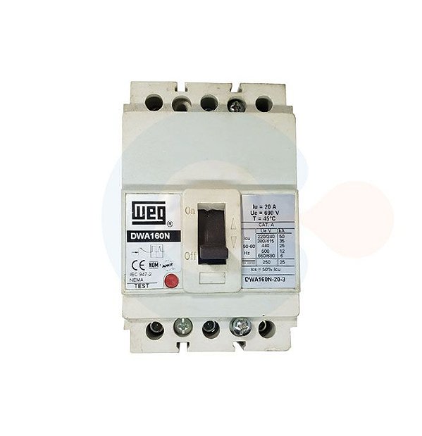 Disjuntor Caixa Moldada 3P DWA160N 20A 35kA