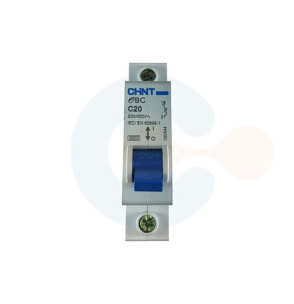 Mini Disjuntor 1P EBC C20 Curva C 20A 3kA