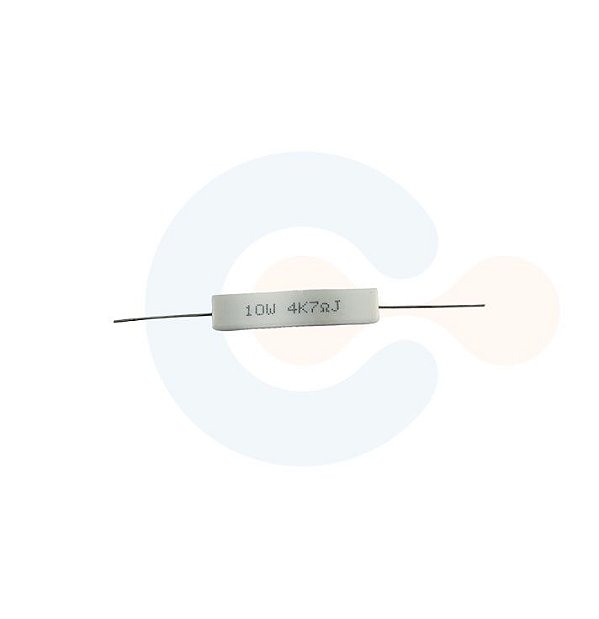 Resistor De Fio 4K7 10W - 5% - Ceramica