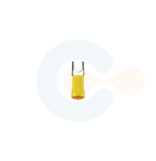 Terminal Forquilha Para Cabo 6mm Furo M6 (Amarelo)