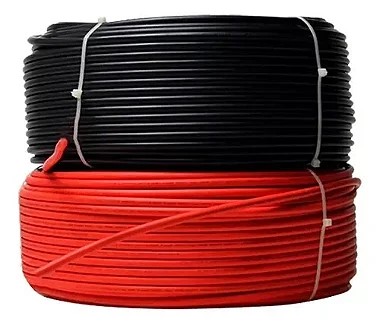 cabo fotovoltaico 4mm energia solar 100 metros preto + 100 metro vermelho