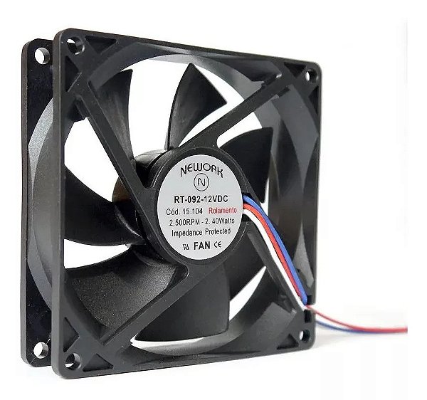 Miniventilador Nework 92x92x25 12Vdc Código 15.104