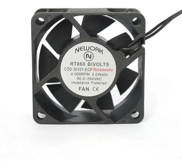 Miniventilador Nework 60x60x25 Bivolt Código 50.101-ecp