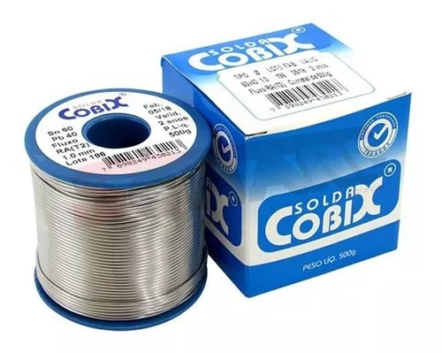 Solda Estanho Cobix 1 Mm 60x40 500g Com Fluxo 110V/220V