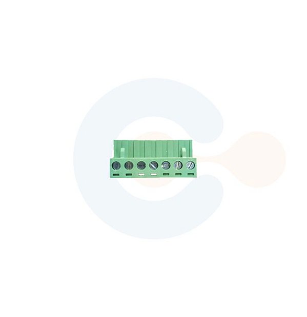 Conector Encaixe Fêmea p/ Cabo 5,08mm 90G Parafuso 7 vias Verde