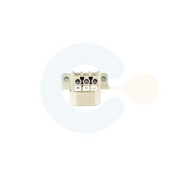 Conector Encaixe Macho p/ Cabo 7,00mm 180G com Flange 3 vias Branco