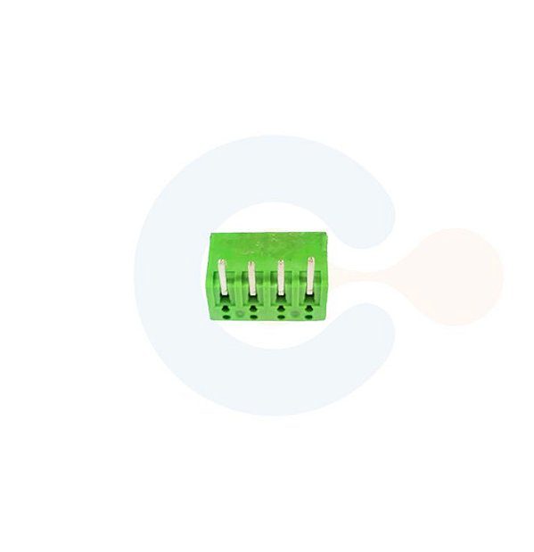 Conector Encaixe Macho p/ PCI 3,5mm Horizontal c/ laterais 4 vias Verde