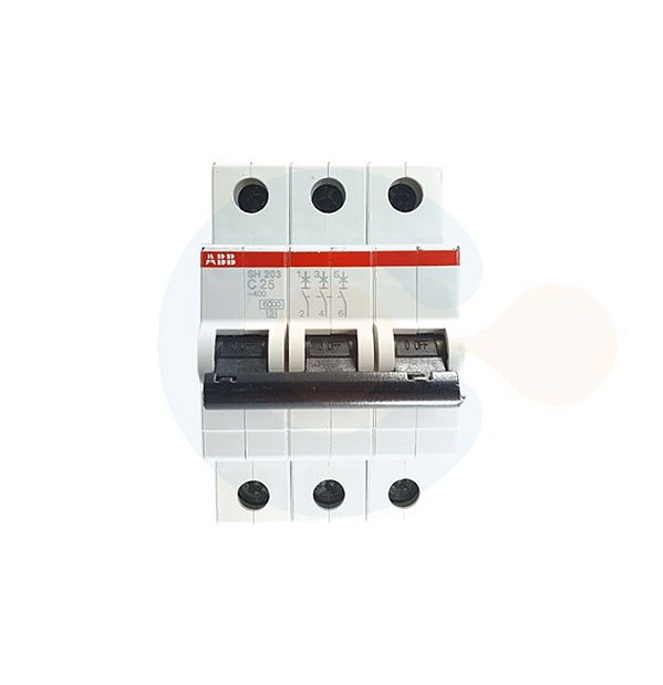 Mini Disjuntor 3P SH203 Curva C 25A 6 kA
