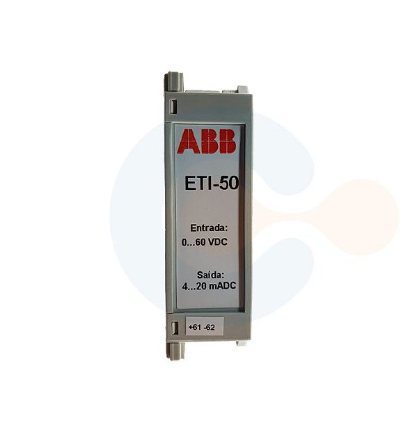Transdutor de Tensão CC ETI50 0 a 60 VDC/ 4 a 20 mADC/ ALIM 20 A 60 VAC/VDC