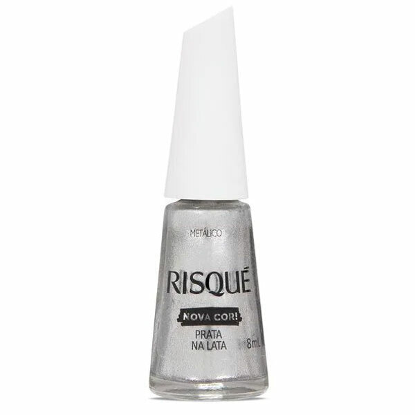 Esmalte Risqué | Metálico - Prata na Lata