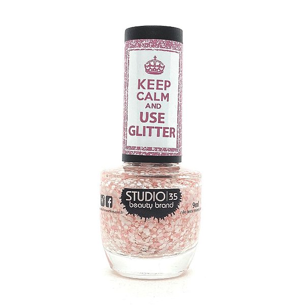 Esmalte Studio 35 | Keep Calm and Use Glitter - #FlocosDeNeve