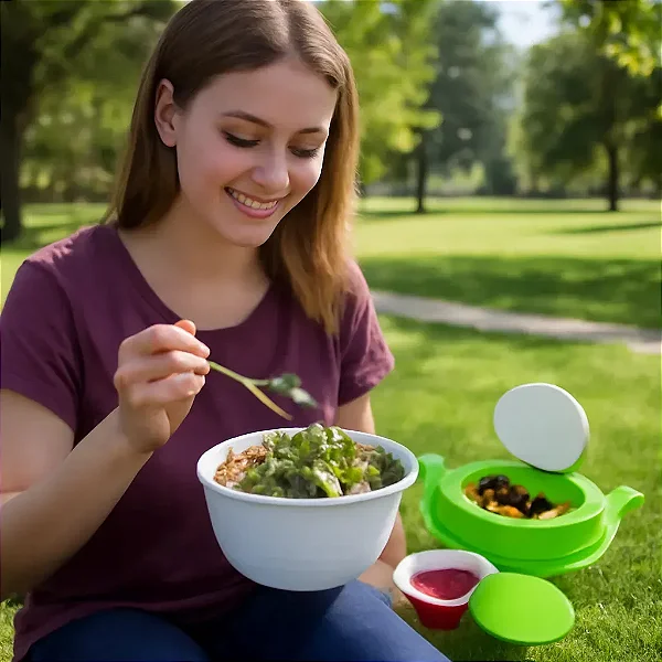 Pote DE 850ml para Saladas e Frutas C/ Anel Refrigerado