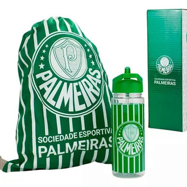 Garrafa Plástica Do Palmeiras Com Mochila Tipo Saco