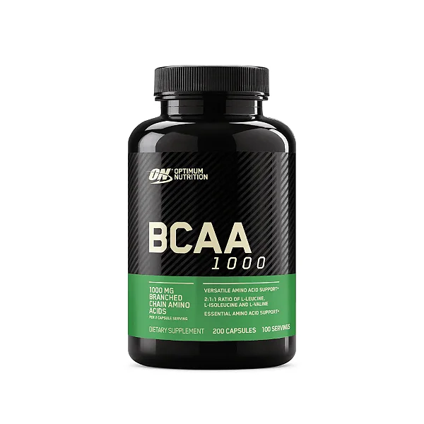 Bcaa 1000 optimum nutrition - 200 cápsulas