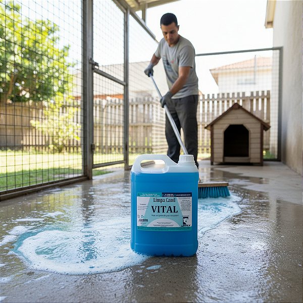 Higienizador e Limpador de Canil Vital 5Lts. - Concentrado Tira Cheiro de Cachorro | Perfume Suave, Não Tóxico Pet