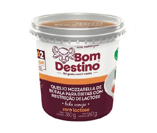 Queijo Mozzarela bola cereja 160g Zero Lactose Bom Destino