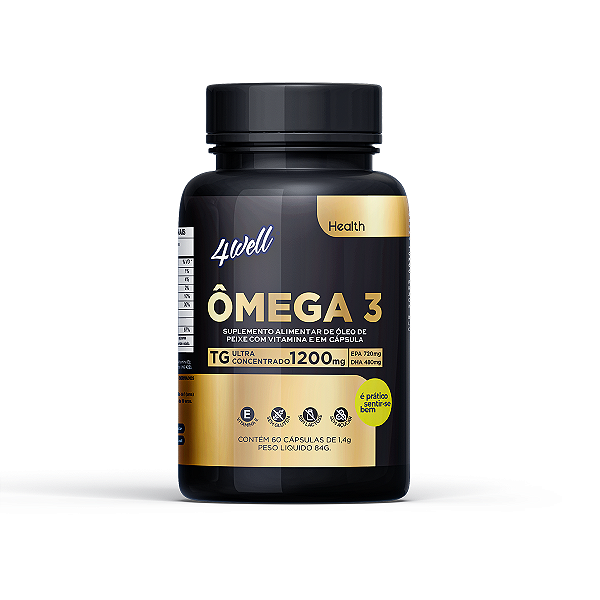 Ômega 3 4well TG Ultra Concentrado 1200mg (EPA 720mg DHA 480mg) Com 60 Cápsulas