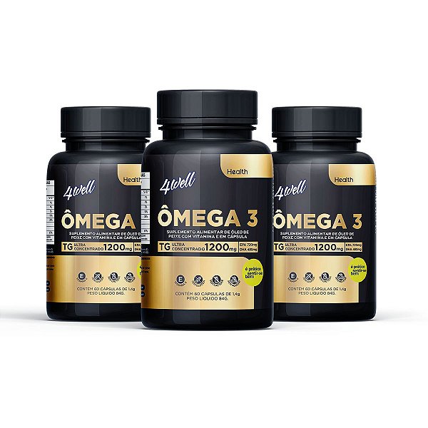 Ômega 3 4well TG Ultra Concentrado 1200mg -  Combo 3 potes