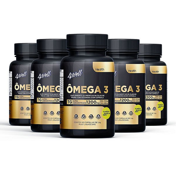 Ômega 3 4well TG Ultra Concentrado 1200mg -  Combo 5 potes